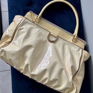 Gucci Patent Leather Tote in Pale Yellow Cream